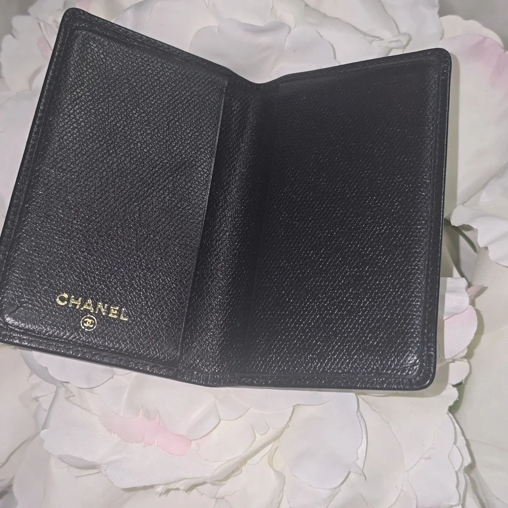 Chanel Card Holder In Black Leather